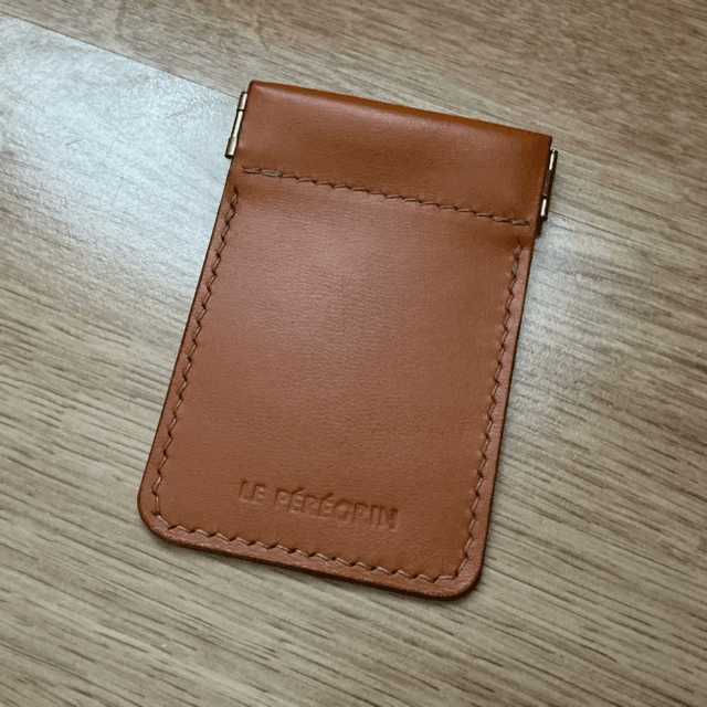 Porte-monnaie clic-clac en cuir de bœuf/taureau