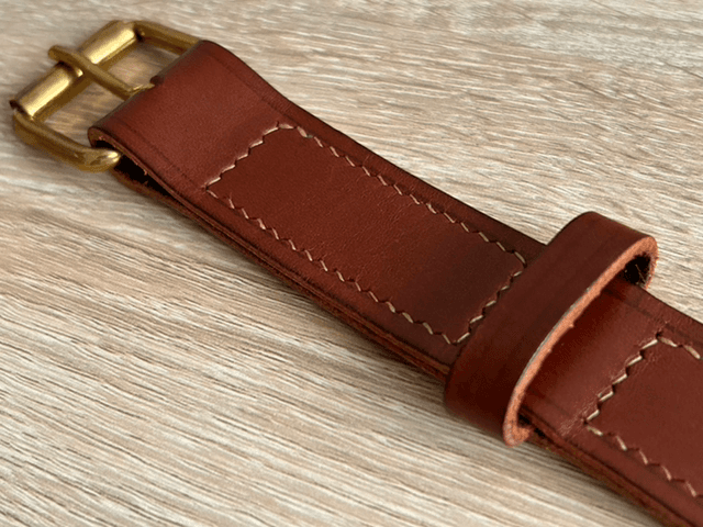 Ceinture en cuir de bœuf/taureau (taille 105 / largeur 3cm / coloris « Chocolat »)