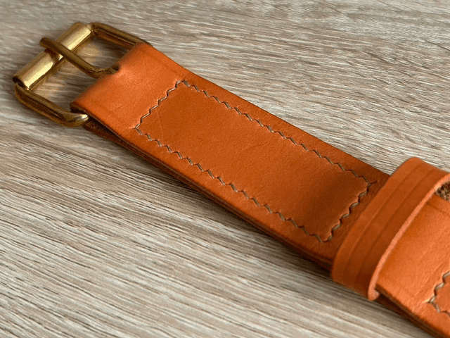 Ceinture en cuir de bœuf/taureau (taille 95 / largeur 3cm / coloris « Cognac »)